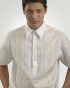 Men's Barong White Ramie Linen blend 100235 White Men's Barong White Ramie Linen blend 100235 White